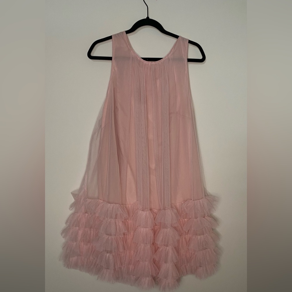 SHEIN Blush Pink Ruffled A-Line Skirt